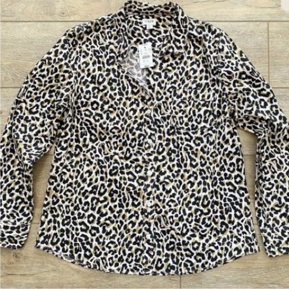 NWT J. Crew Leopard Print Button Down Top - Picture 4 of 4